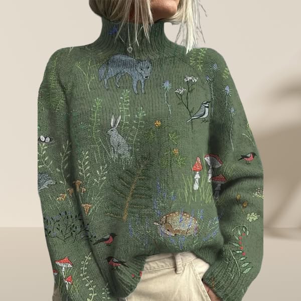 Isabel Wild Garden Embroidered Knit Sweater