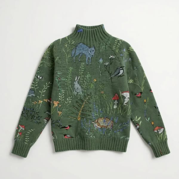 Isabel Wild Garden Embroidered Knit Sweater