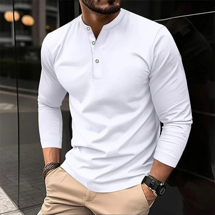 Alexander | Long Sleeve Breathable Polo Shirt for Men