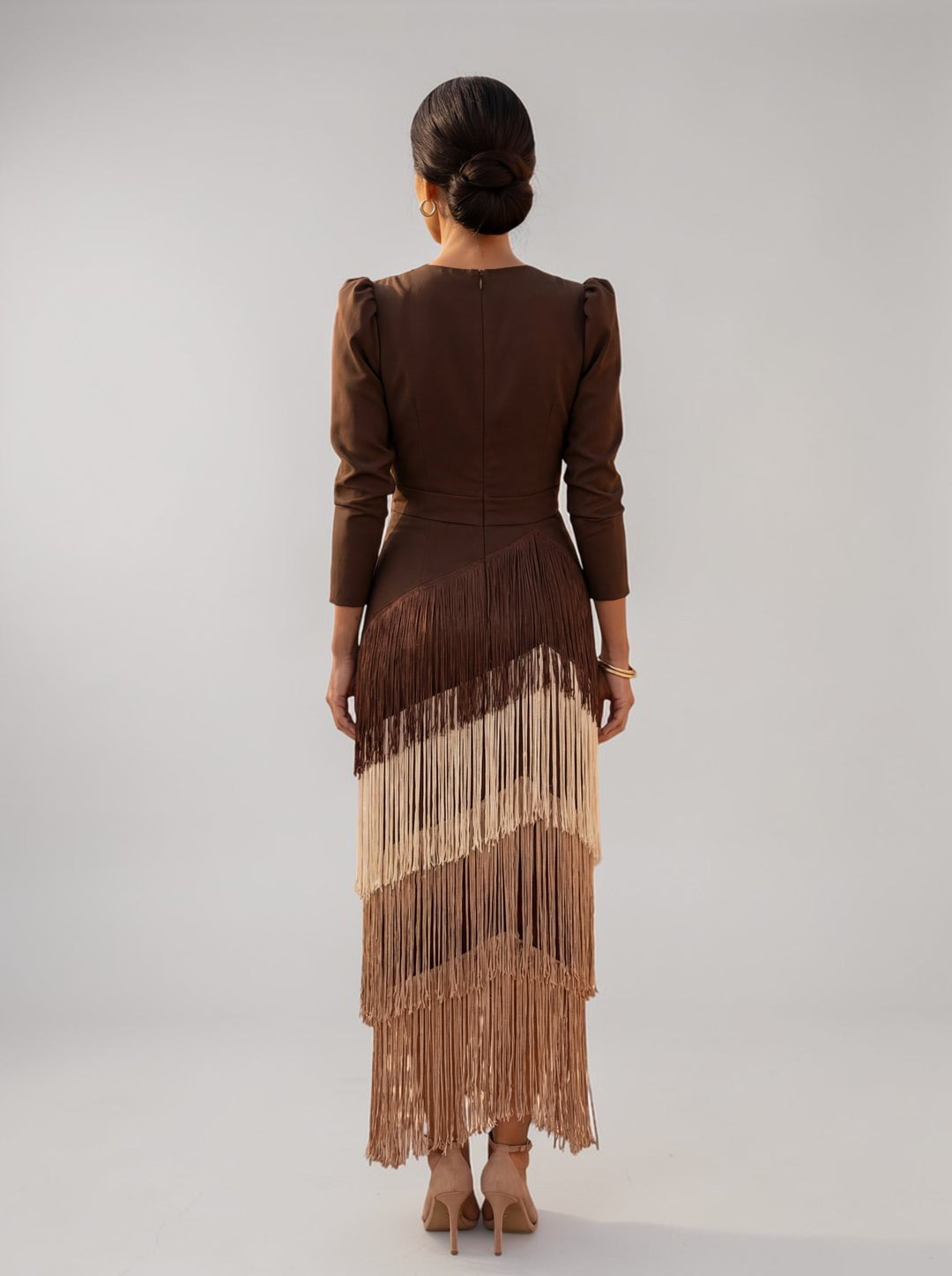 Mila – Elegant Fringe Midi Dress