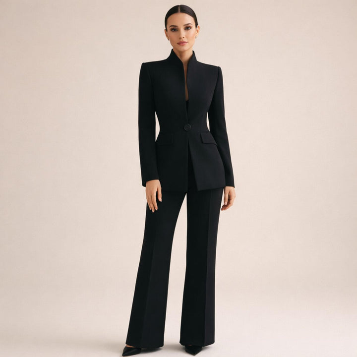 Lily | Modern Minimalist Black Two Piece Suit for Women
