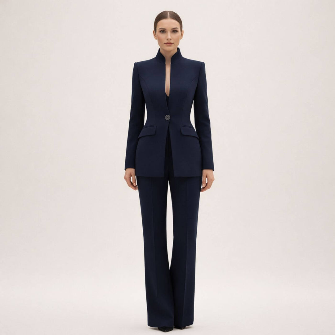Lily | Modern Minimalist Black Two Piece Suit for Women