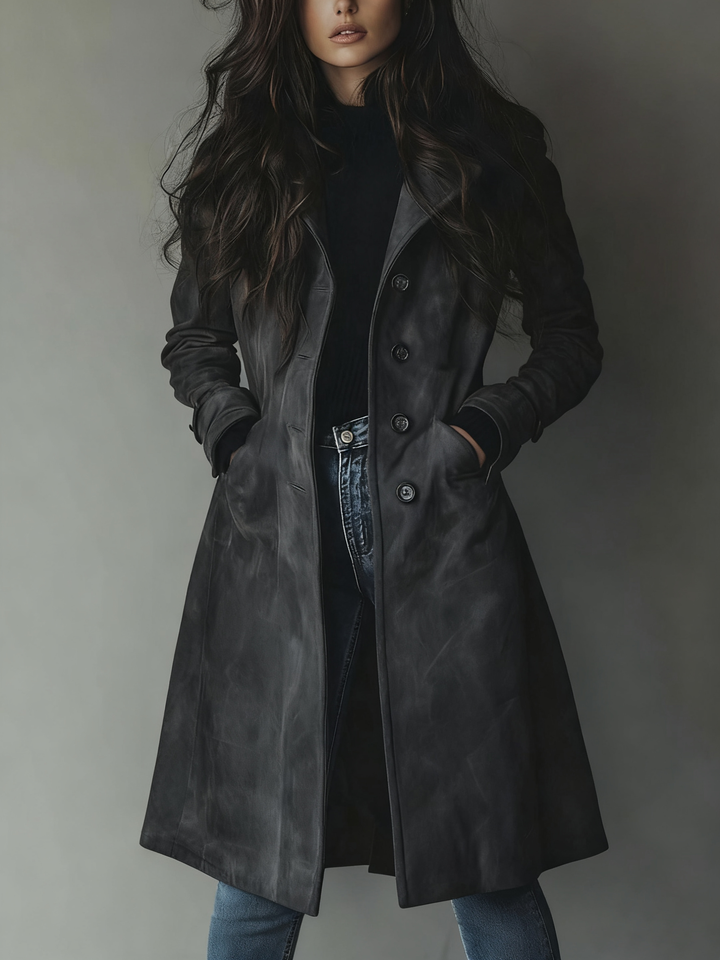 Lucinda | Vintage Suede Trench Coat