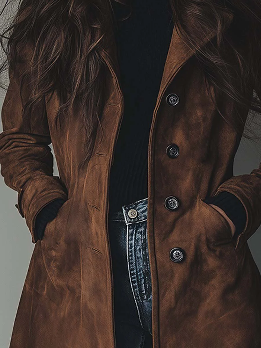 Lucinda | Vintage Suede Trench Coat