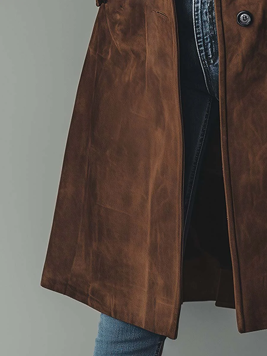 Lucinda | Vintage Suede Trench Coat