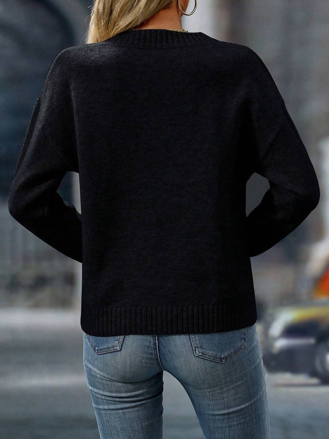 Aurelia™ Effortless V-Neck Knit Sweater — Cozy, Flattering Style