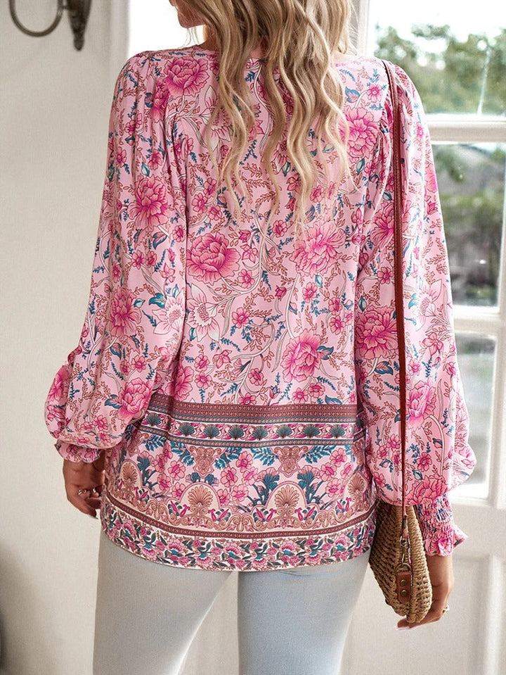 Cherry | Soft Breeze Floral Boho Blouse