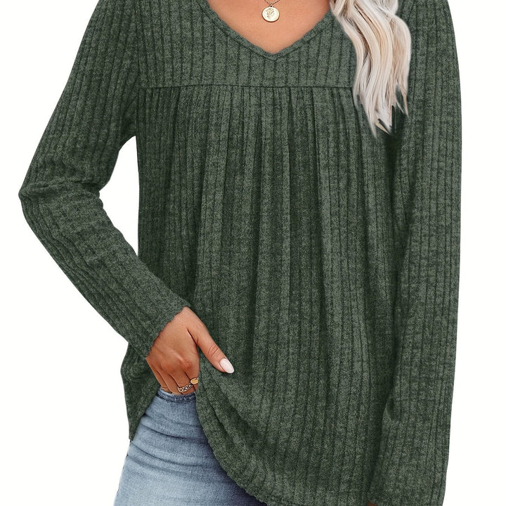 Helle™ | Light knit blouse with V-neck