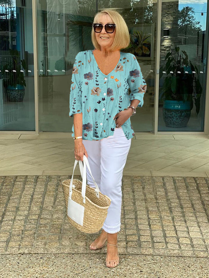 ANITA | Elegant Floral Blouse for Timeless Chic