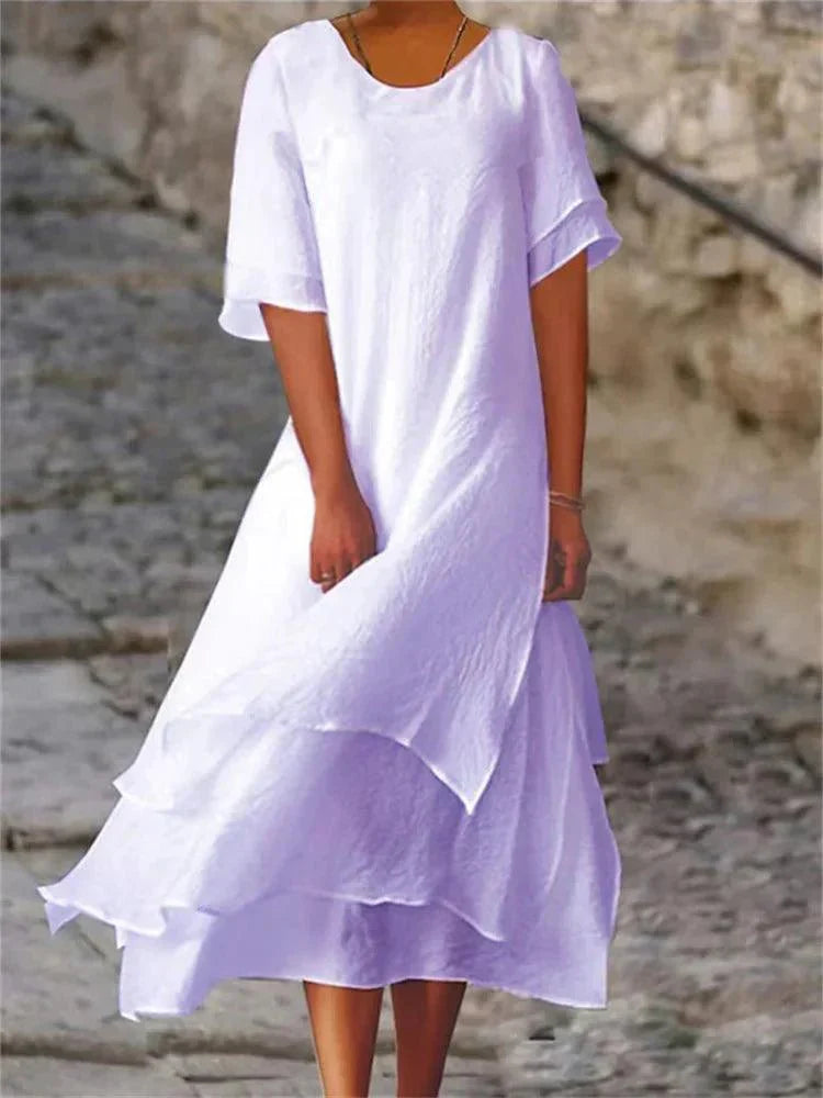 Jasmin – Elegant Layered Flowy Midi Dress