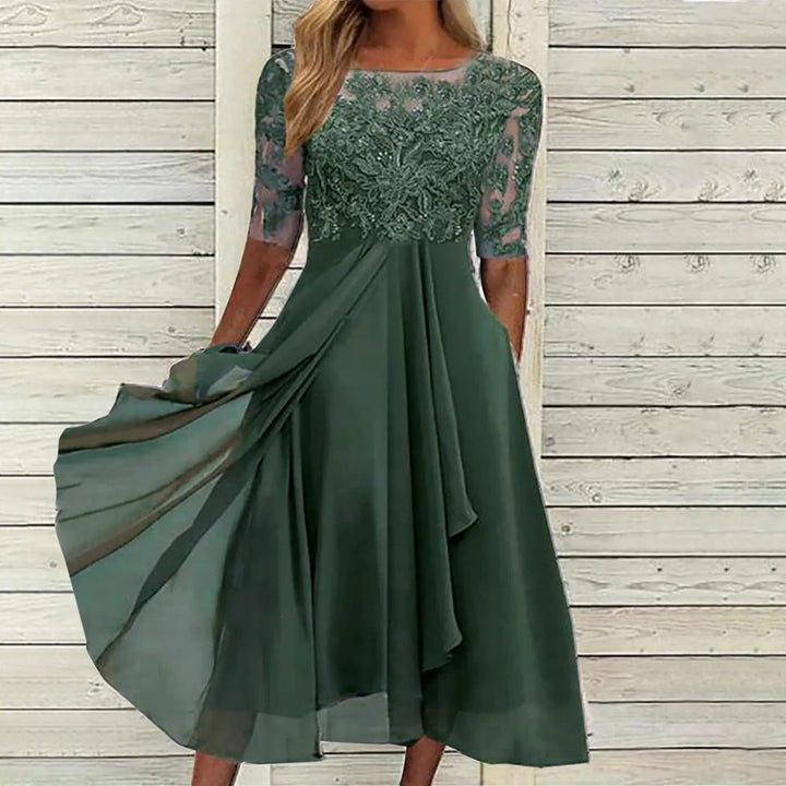 ZARA | Effortlessly Flattering Lace Midi Dress