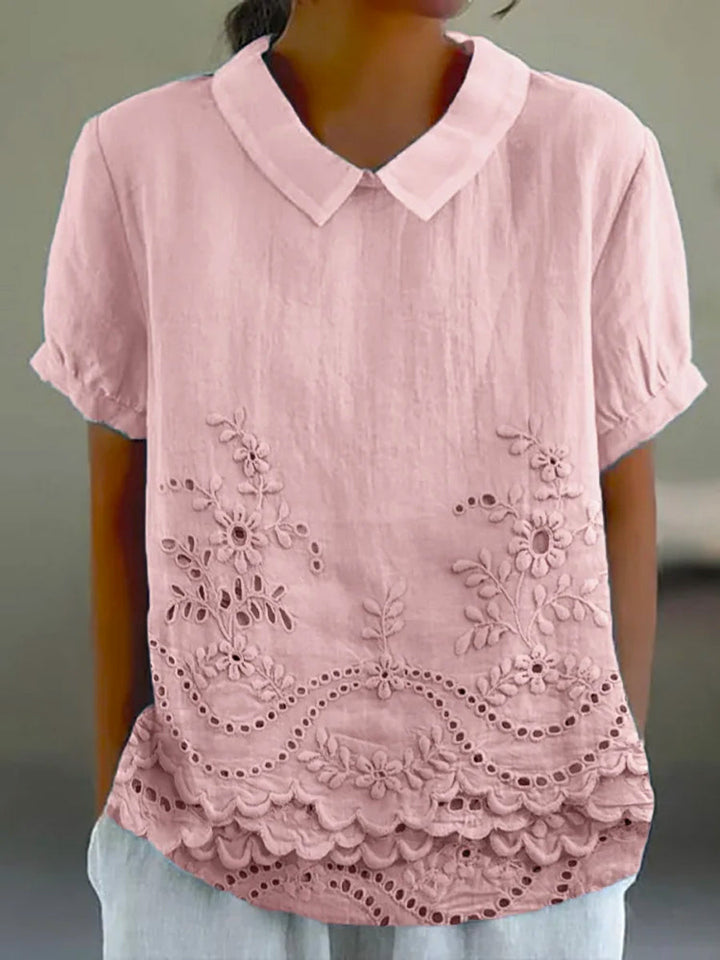 AJESTA Floral-Embroidered Shirt