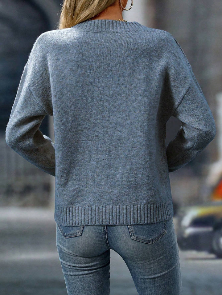 Aurelia™ Effortless V-Neck Knit Sweater — Cozy, Flattering Style