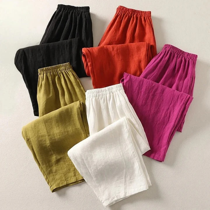 Audrey: Effortless Flowing Cotton-Linen Pants