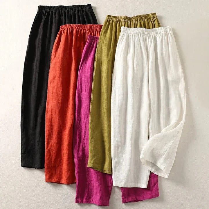 Audrey: Effortless Flowing Cotton-Linen Pants